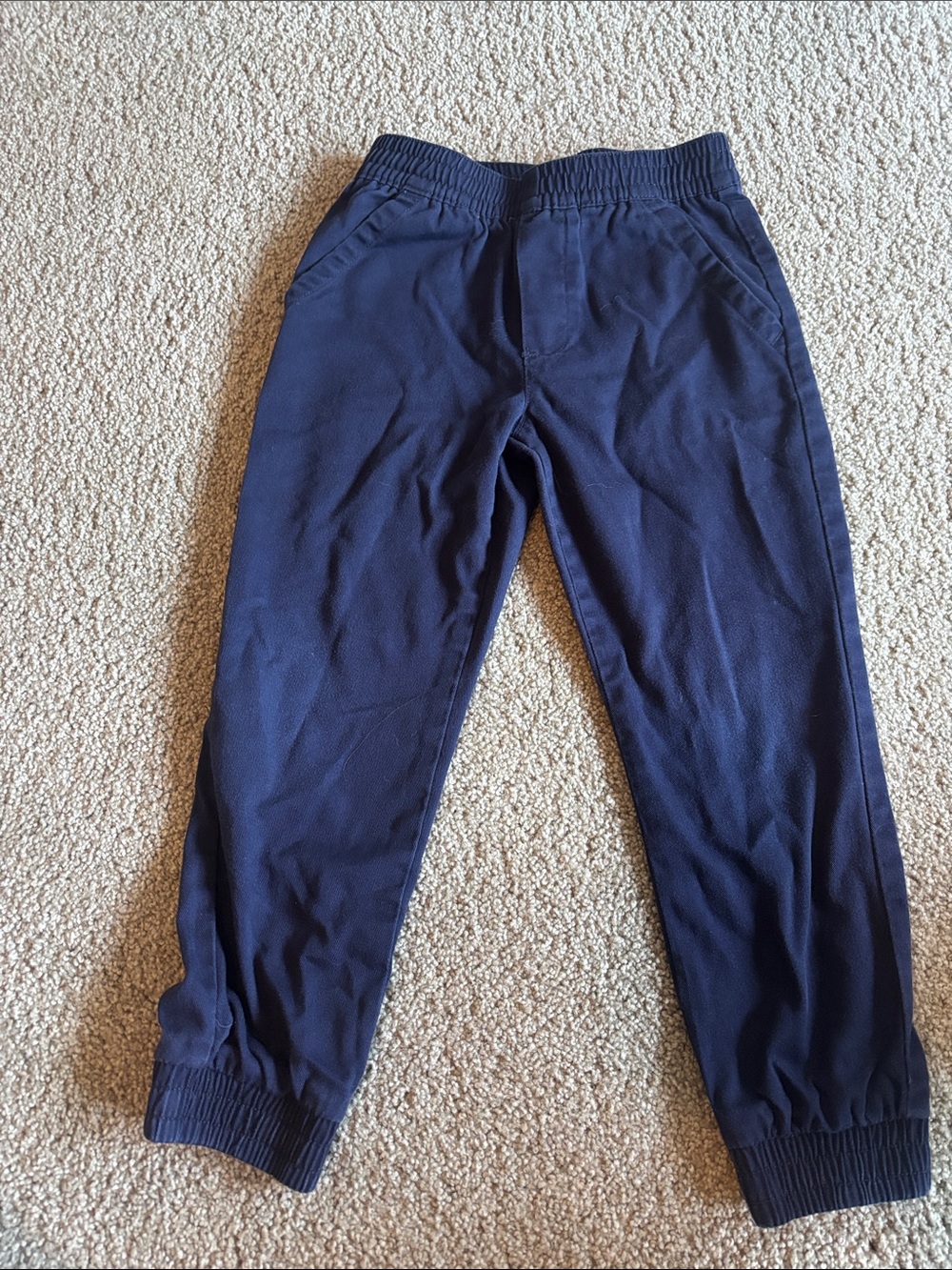 Kids Navy Blue Elastic Waist Jogger Pants